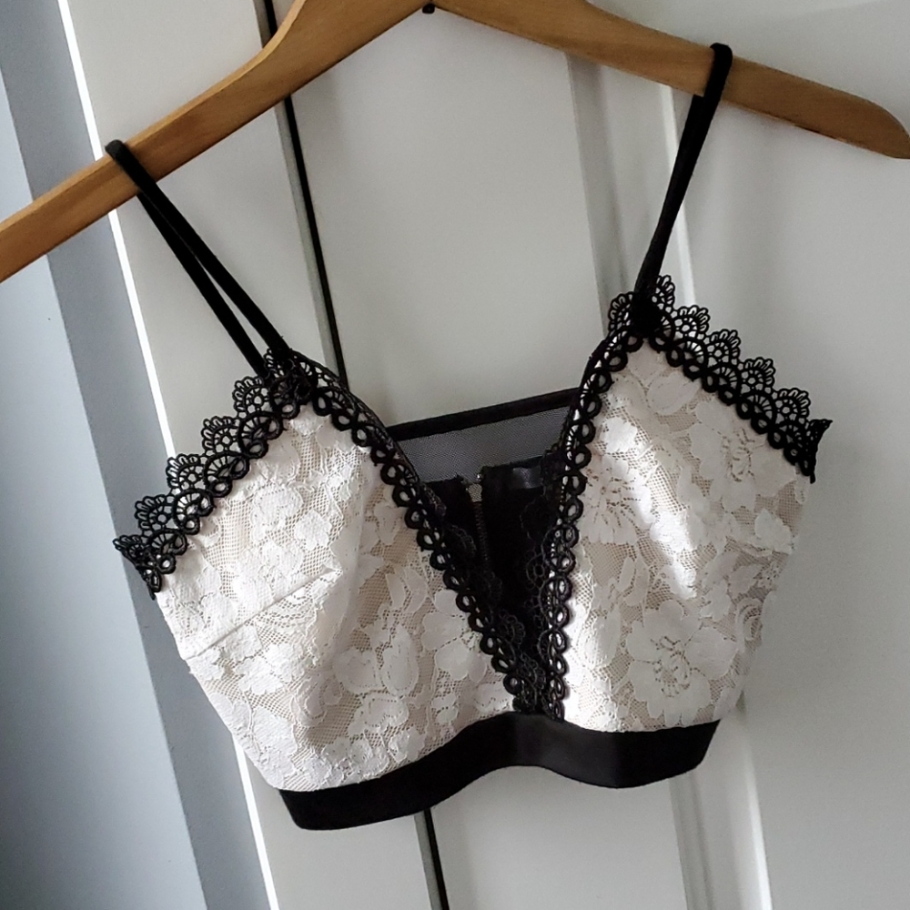 Charlotte Russe black/cream lace bralette!